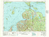 Cheboygan Michigan Historical topographic map, 1:250000 scale, 1 X 2 Degree, Year 1955