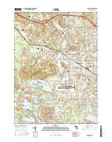 Clarkston Michigan Current topographic map, 1:24000 scale, 7.5 X 7.5 Minute, Year 2017