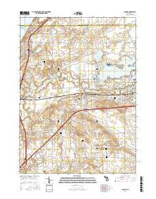 Coloma Michigan Current topographic map, 1:24000 scale, 7.5 X 7.5 Minute, Year 2017