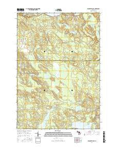 Cranberry Lake Michigan Current topographic map, 1:24000 scale, 7.5 X 7.5 Minute, Year 2017