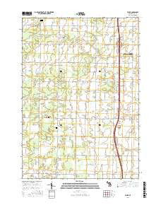Crump Michigan Current topographic map, 1:24000 scale, 7.5 X 7.5 Minute, Year 2016