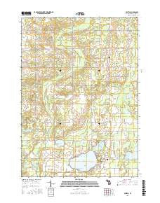 Crystal Michigan Current topographic map, 1:24000 scale, 7.5 X 7.5 Minute, Year 2016