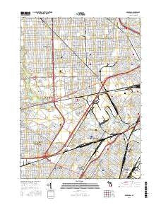 Dearborn Michigan Current topographic map, 1:24000 scale, 7.5 X 7.5 Minute, Year 2017