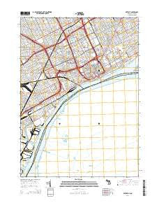 Detroit Michigan Historical topographic map, 1:24000 scale, 7.5 X 7.5 Minute, Year 2014