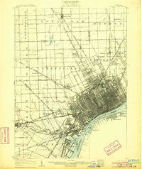 Detroit Michigan Historical topographic map, 1:62500 scale, 15 X 15 Minute, Year 1905