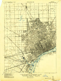 Detroit Michigan Historical topographic map, 1:62500 scale, 15 X 15 Minute, Year 1934