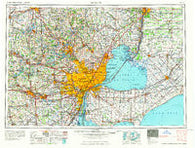 Detroit Michigan Historical topographic map, 1:250000 scale, 1 X 2 Degree, Year 1965