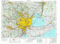 Detroit Michigan Historical topographic map, 1:250000 scale, 1 X 2 Degree, Year 1961