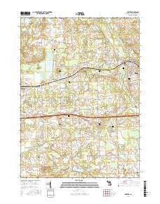 Dexter Michigan Current topographic map, 1:24000 scale, 7.5 X 7.5 Minute, Year 2017