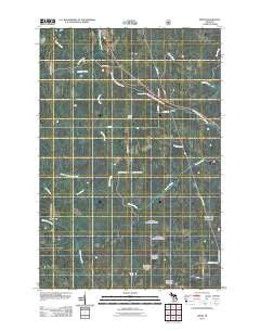Diffin Michigan Historical topographic map, 1:24000 scale, 7.5 X 7.5 Minute, Year 2011