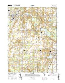 Dowagiac Michigan Current topographic map, 1:24000 scale, 7.5 X 7.5 Minute, Year 2016