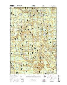 Echo Lake Michigan Current topographic map, 1:24000 scale, 7.5 X 7.5 Minute, Year 2016