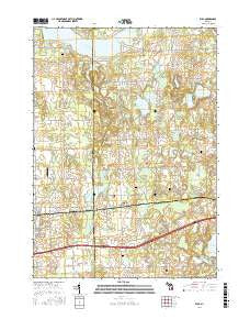 Elba Michigan Current topographic map, 1:24000 scale, 7.5 X 7.5 Minute, Year 2017