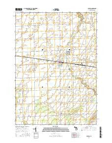 Elkton Michigan Current topographic map, 1:24000 scale, 7.5 X 7.5 Minute, Year 2017