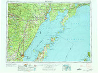 Escanaba Michigan Historical topographic map, 1:250000 scale, 1 X 2 Degree, Year 1954