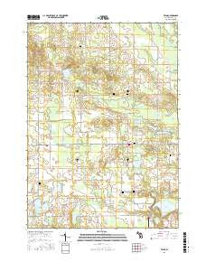 Evans Michigan Current topographic map, 1:24000 scale, 7.5 X 7.5 Minute, Year 2017