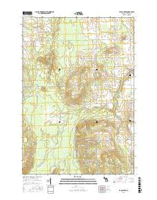 Evans Creek Michigan Current topographic map, 1:24000 scale, 7.5 X 7.5 Minute, Year 2016