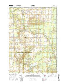 Falmouth Michigan Current topographic map, 1:24000 scale, 7.5 X 7.5 Minute, Year 2016