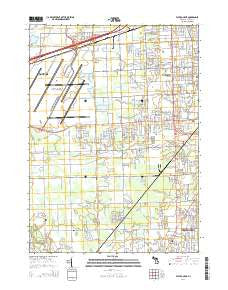 Flat Rock NE Michigan Historical topographic map, 1:24000 scale, 7.5 X 7.5 Minute, Year 2014