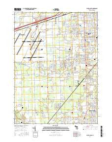 Flat Rock NE Michigan Current topographic map, 1:24000 scale, 7.5 X 7.5 Minute, Year 2017