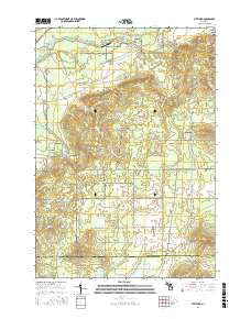 Fletcher Michigan Current topographic map, 1:24000 scale, 7.5 X 7.5 Minute, Year 2017