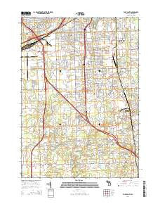 Flint South Michigan Historical topographic map, 1:24000 scale, 7.5 X 7.5 Minute, Year 2014