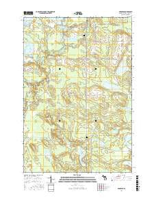 Germfask Michigan Current topographic map, 1:24000 scale, 7.5 X 7.5 Minute, Year 2017