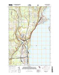 Gladstone Michigan Current topographic map, 1:24000 scale, 7.5 X 7.5 Minute, Year 2016