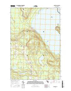 Goetzville Michigan Current topographic map, 1:24000 scale, 7.5 X 7.5 Minute, Year 2017