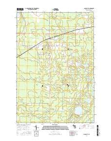 Gould City Michigan Current topographic map, 1:24000 scale, 7.5 X 7.5 Minute, Year 2017