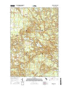 Green Hills Michigan Current topographic map, 1:24000 scale, 7.5 X 7.5 Minute, Year 2017