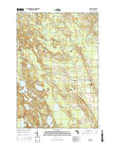 Hawks Michigan Current topographic map, 1:24000 scale, 7.5 X 7.5 Minute, Year 2016
