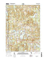 Highland Michigan Current topographic map, 1:24000 scale, 7.5 X 7.5 Minute, Year 2017