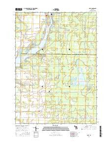 Hope Michigan Current topographic map, 1:24000 scale, 7.5 X 7.5 Minute, Year 2016