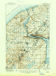Houghton Michigan Historical topographic map, 1:62500 scale, 15 X 15 Minute, Year 1915