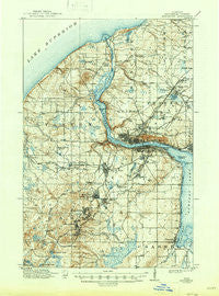 Houghton Michigan Historical topographic map, 1:62500 scale, 15 X 15 Minute, Year 1915