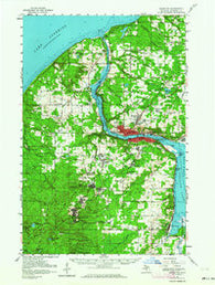 Houghton Michigan Historical topographic map, 1:62500 scale, 15 X 15 Minute, Year 1954