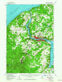 Houghton Michigan Historical topographic map, 1:62500 scale, 15 X 15 Minute, Year 1954