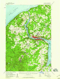 Houghton Michigan Historical topographic map, 1:62500 scale, 15 X 15 Minute, Year 1954