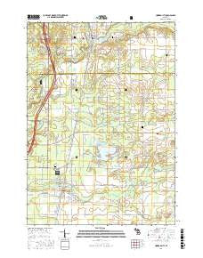 Howard City Michigan Current topographic map, 1:24000 scale, 7.5 X 7.5 Minute, Year 2017