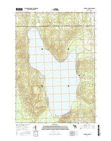 Hubbard Lake Michigan Current topographic map, 1:24000 scale, 7.5 X 7.5 Minute, Year 2016