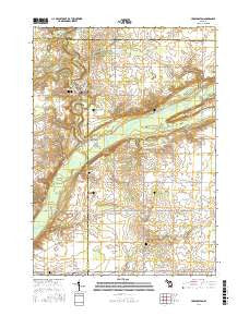 Hubbardston Michigan Current topographic map, 1:24000 scale, 7.5 X 7.5 Minute, Year 2016