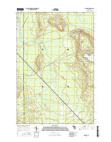 Hulbert Michigan Current topographic map, 1:24000 scale, 7.5 X 7.5 Minute, Year 2017