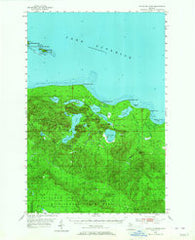 Huron Mountain Michigan Historical topographic map, 1:62500 scale, 15 X 15 Minute, Year 1954