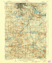 Jackson Michigan Historical topographic map, 1:62500 scale, 15 X 15 Minute, Year 1939