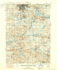 Jackson Michigan Historical topographic map, 1:62500 scale, 15 X 15 Minute, Year 1939