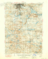 Jackson Michigan Historical topographic map, 1:62500 scale, 15 X 15 Minute, Year 1939