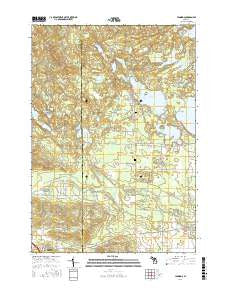 Jennings Michigan Current topographic map, 1:24000 scale, 7.5 X 7.5 Minute, Year 2016