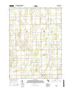 Juhl Michigan Current topographic map, 1:24000 scale, 7.5 X 7.5 Minute, Year 2016