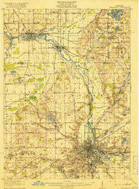 Kalamazoo Michigan Historical topographic map, 1:62500 scale, 15 X 15 Minute, Year 1918